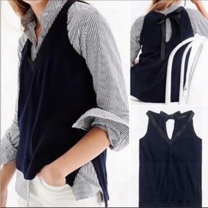 J.Crew NWT Navy and Black Ribbon Sweater Tank